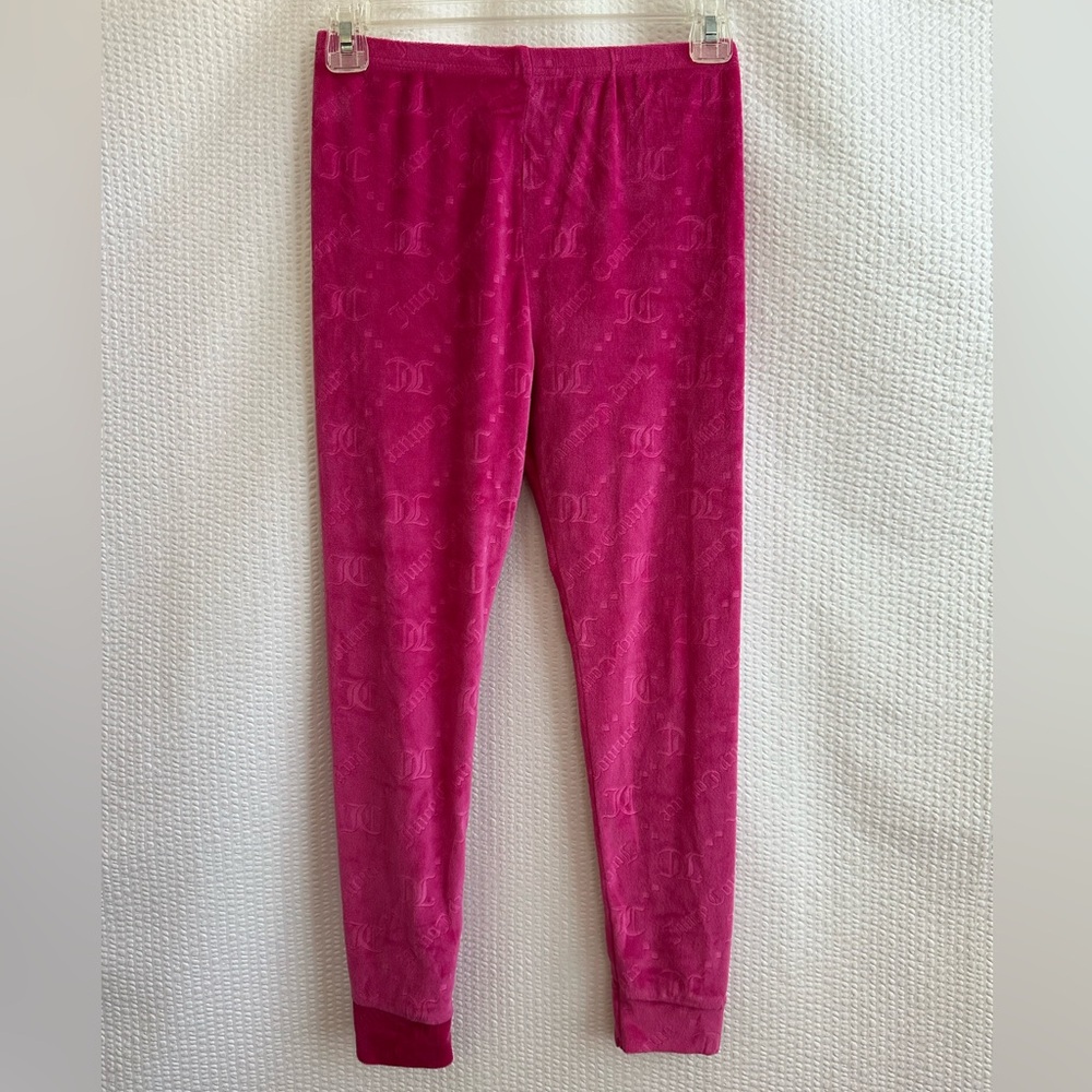 Juicy Couture Girls Pink Velour Pajama Long Sleeve Shirt Pant Set Size: 10 - Picture 3 of 4